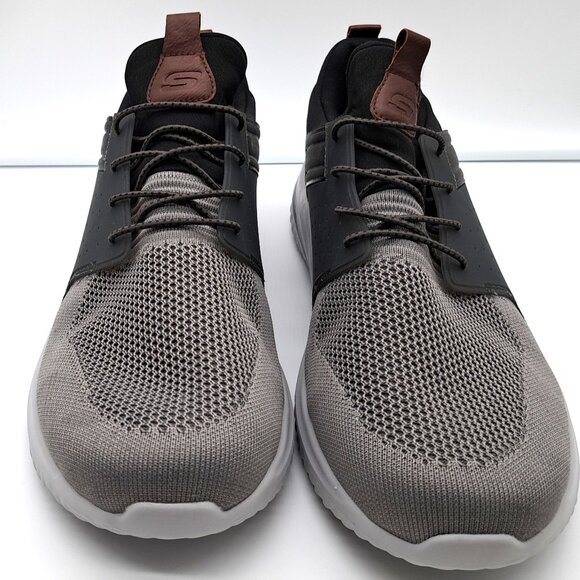 Skechers Mens Delson 3.0 - Cicada Knitted Bungee Lace Slip On - Size 13 - Picture 3 of 14